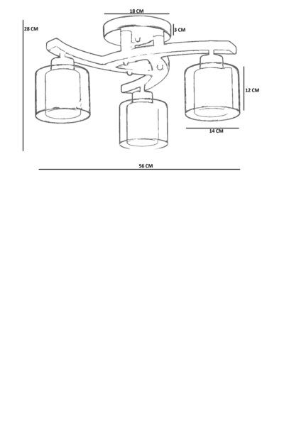 Lumexx WESTON 3 LÜ CEVİZ ÇİFT CAMLI PLOFONYER AVİZE