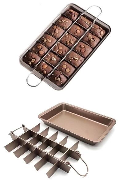 ALBETTO قالب كعك براوني مكون من 18 حجرة من الفولاذ المقاوم للصدأ مقاوم للحريق وغير لاصق صينية خبز
