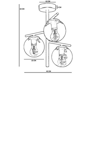 Lumexx TERRA 3 LÜ ESKİTME BEYAZ CAMLI PLAFONYER AVİZE