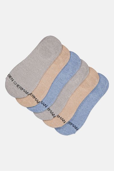 Ben Sherman Men 6 Pairs Brand Logo No Show Cut Socks, Multicolor
