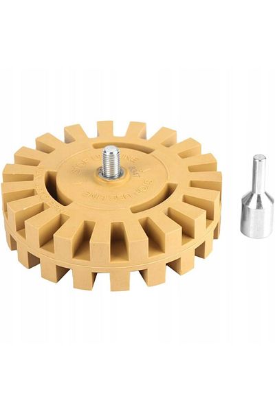Rosfix Krążek / Dysk gumowy do usuwania kleju z felg "kwiatek" 100mm + adapter na wkrętarkę