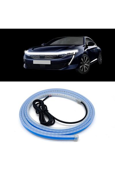 BGRJ Automotive LED car hood strip, daytime running lights, cool white 6500K, 150cm