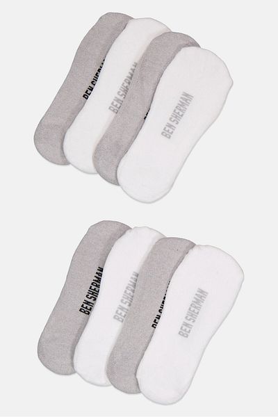Ben Sherman Men 8 Pairs Brand Logo No Show Cut Socks, Multicolor