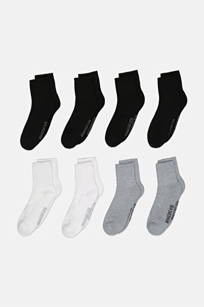 Ben Sherman Men 8 Pairs Brand Logo High Quarter Outdoor Socks, Multicolor