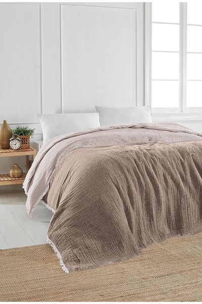 Lucy and Home سرير موسلين مزدوج الاتجاه 4 طبقات، غطاء أريكة 220×260 سم