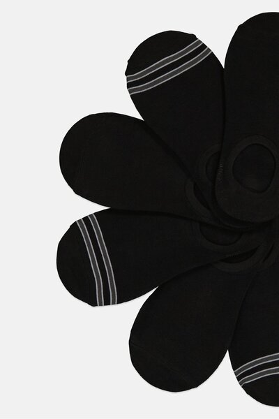 Dockers Men 6 Pairs Brand Logo Socks With Silicone Heel Grip, Black