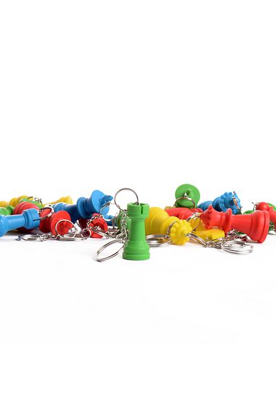 DSECHESS Chess Pieces 10Pcs Green Color Castle Keychain
