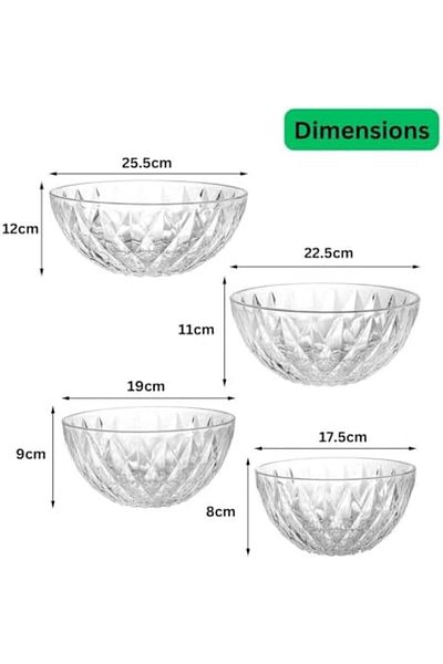 Hexar ® Set of 4 Acrylic Salad Bowls with Lids