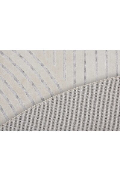 LUNA HOME Faron thin round cotton rug, cream Scandinavian design, 160 cm