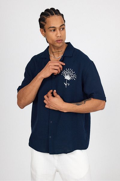 Weyeze Embroidery Detailed Shirt Ag-Y18013Lns