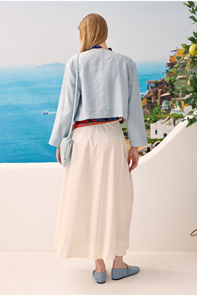 HEQA Modal Crop Jacket Baby Blue