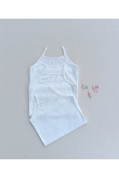 siyalife Ribbed Soft Flexible Fabric Ecru 3-Piece Children's Undershirt