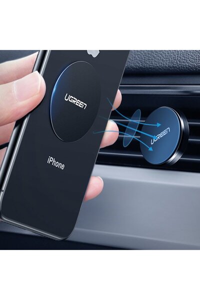 Ugreen Metalowa płytka do uchwytów magnetycznych na telefon smartfon czarny ZESTAW 2szt.
