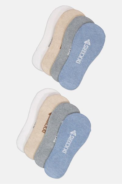 Dockers Men 8 Pairs Brand Logo Silicone Heel Grip Socks, Multicolor