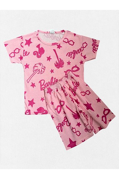 Pajama Shop Girls' Cotton Star Pattern Short Sleeve Thin Shorts Summer Pajamas Set