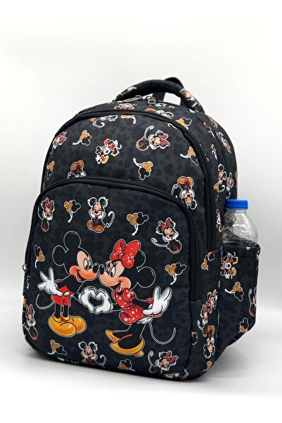 Bevitton İlk Okul Çantası 3'lü Seti Kız Çocuk Ilkokul Çantası Siyah Karakter Desenli