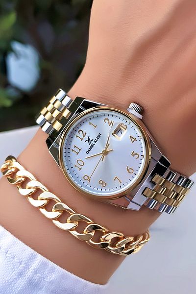 Daniel Klein Original Invoiced 2 Years Warranty 3Atm Waterproof Numerical Women's Wristwatch with Bracelet Gift