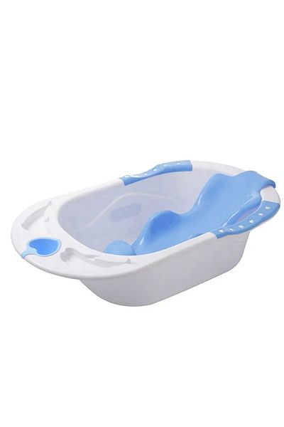 Little Mom Cadita bebelusi Little Mom Blue Heart cu reductor ergonomic detasabil, fixare prin ventuze, manere a