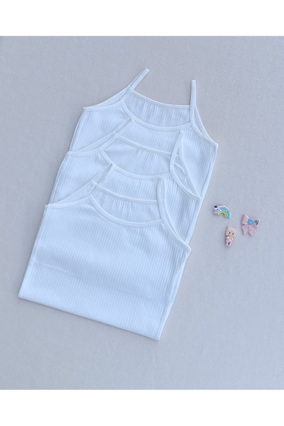 siyalife Ribbed Soft Flexible Fabric Ecru 3-Piece Children's Undershirt