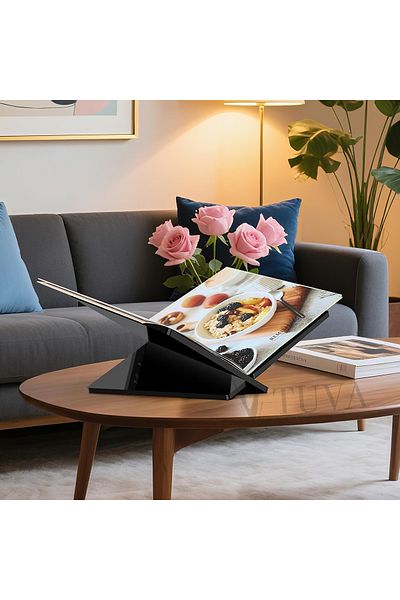 TUVAREKLAM Tuva Transparent Plexi Rahle Decorative Book Holder & Magazine Holder Living Room Home Office Bedroom (Multiple Colors)