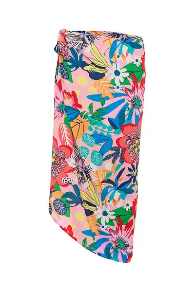 Eight Fashion Pareo lung cu imprimeu floral multicolor pentru femei