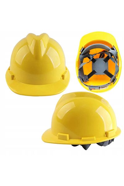 Rosfix Cască de protecție, cască pentru lucrări în construcții - galbenă, fabricată din plastic HDPE