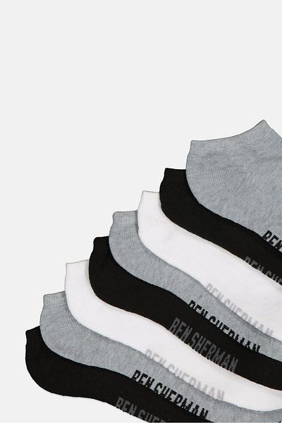Ben Sherman Men 8 Pairs Brand Logo Cushion Sole Athletic Socks, Multicolor