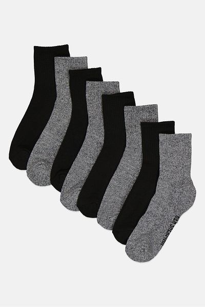 Ben Sherman Men 8 Pairs Brand Logo Quarter Socks, Multicolor