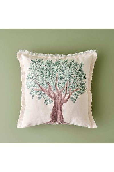 Bella Maison Κάλυμμα μαξιλαριού ριχτάρι με στάμπα Olive Tree Beige (45x45 cm)