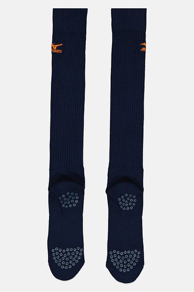 MIZUNO Men 1 Pair Embroidered Logo Volley Ball Socks, Navy