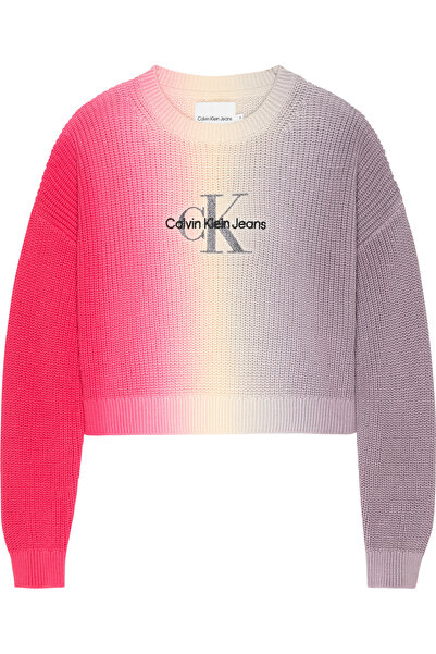 Calvin Klein MONOGRAM GRADIENT SW Kadın Pembe Kazak