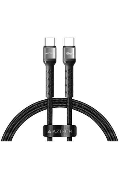 Aztech HyperCable USB-C to USB-C Cable 60W Fast Charging Durable Braided Wire 1 Meter for Smartphone