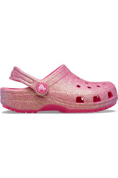 Crocs Clogs Classic Iridescent Glitter Clog Kids 29-30 EU - C12 US Pink - Dragon Fruit