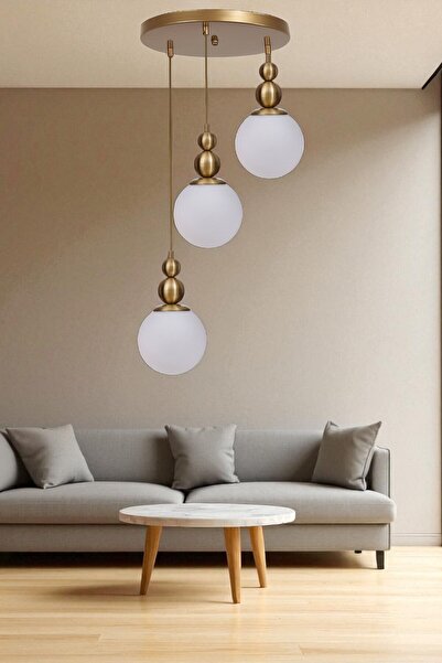 Lumexx YAREN 3 LÜ TEPSİLİ ESKİTME BEYAZ CAMLI SARKIT