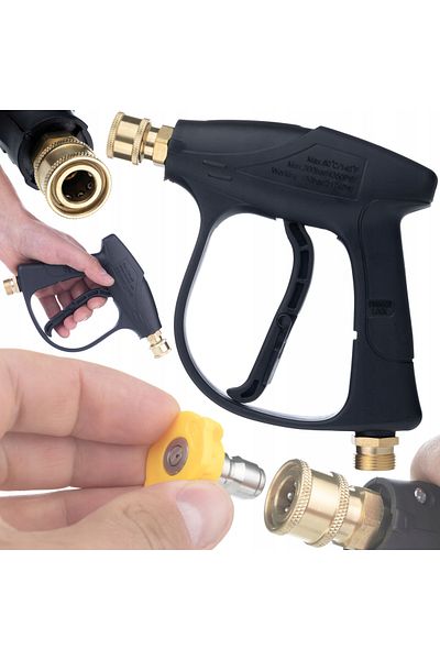 Rosfix Zestaw pistolet do myjki ciśnieniowej 4350PSI 22mm + Komplet 5 dysz na szybkozłączke do myjki