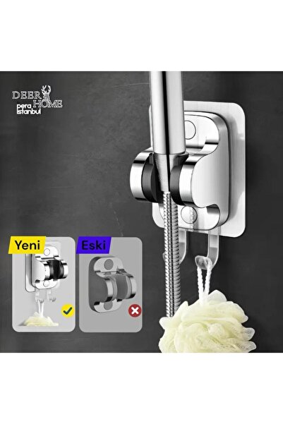 Adhesive Shower Head Holder , Adjustable Waterproof Adhesive Hinge Metallized Chrome