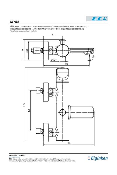 Eca Myra Bathroom Faucet Black