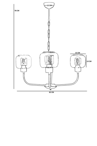 Lumexx APOLLO 3 LÜ ESKİTME BAL CAMLI AVİZE