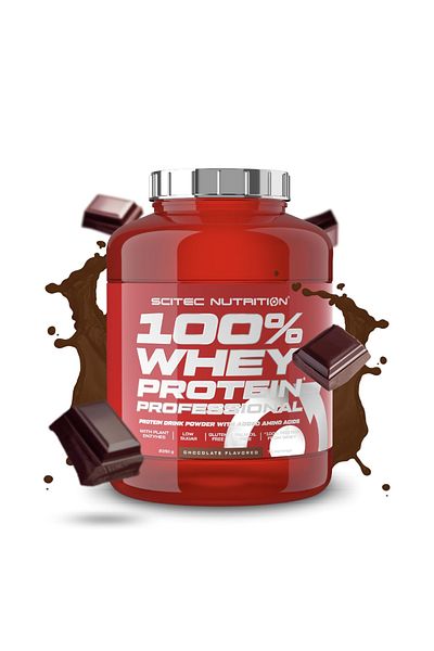 Scitec Nutrition 100% Whey Protein 2.35 kg, Chocolate, Professional with Extra Key Aminos and Digestive Enzymes