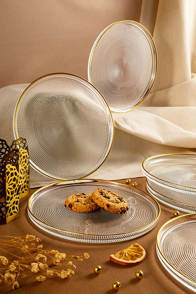 Fecra Loren 6 Piece Service Set 21 cm Gold Mesh