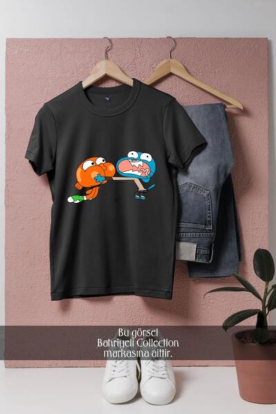 Bahriyeli Collection Огромна тениска с дизайн на Дарвин Уотърсън и Гъмбол Уот...