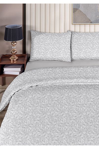 Evim Elegant 100% Cotton Akfil Cotton Single Duvet Cover Set 160X220Cm Lead
