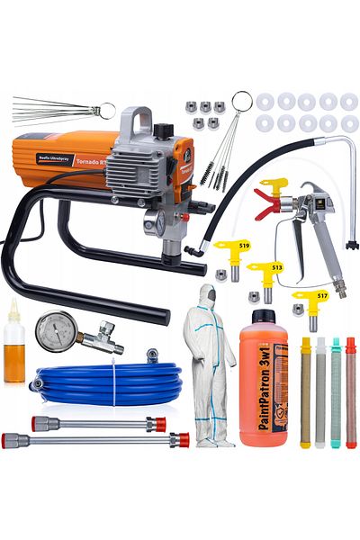 Rosfix Mega zestaw Agregat malarski Tornado RT1 UltraSpray 1800W 22MPA 2,2L/min z akcesoriami