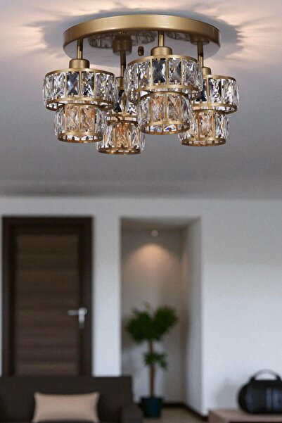 Lumexx LEO 4 LÜ TEPSİLİ ESKİTME PLAFONYER AVİZE