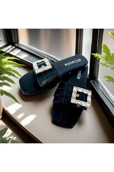 OEM Versatile women's slippers with decorative crystal applications, for summer, light and cool, F23