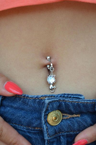 Sacce Scarves&Accessories Cat Figured Holeless Belly Piercing