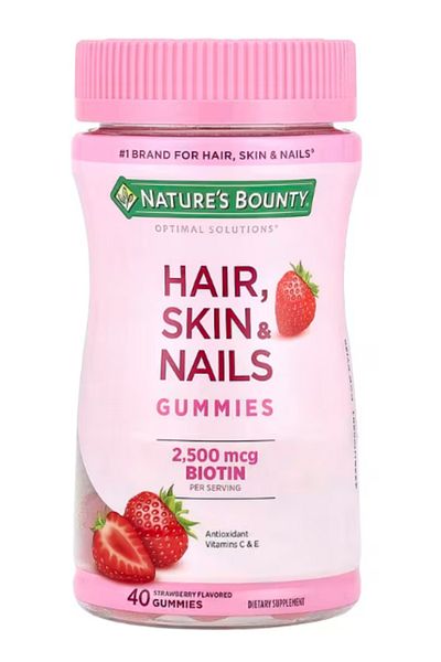 Nature's Bounty , Optimal Solutions®, Hair, Skin & Nails Gummies, Strawberry, 40 Gummies