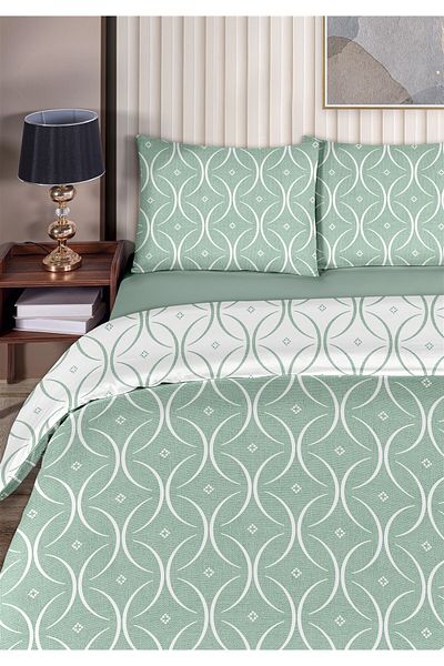 Evim Focus 100% Cotton Akfil Cotton Single Duvet Cover Set 160X220Cm Dark Mint