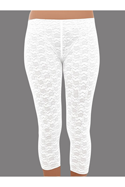 Altınay Kadın Beyaz Dantelli Fantezi Tayt