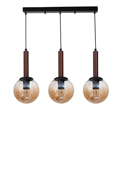 Lumexx IŞIL 3 LÜ SIRALI CEVİZ BAL CAMLI SARKIT